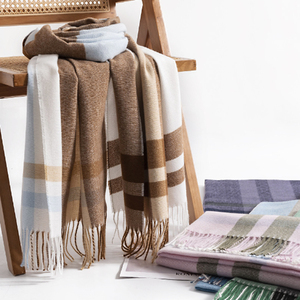 European Plaid Cashmere Feeling <strong>Scarf</strong> <strong>Pashmina</strong> New Fashion Lady Tassel Shawls and <strong>Scarves</strong> for Winter - Product Image 3