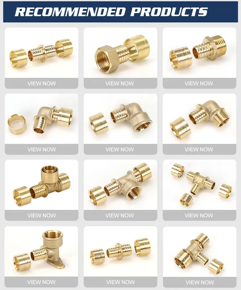 Factory Wholesale High quality Full Brass Female Elbow Fitting Sliding Fitting For Pex Plumbing Water Pipe
