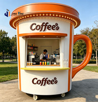 Chariot à café mobile en forme de tasse, vente directe usine, remorque alimentaire personnalisée de haute qualité pour parc