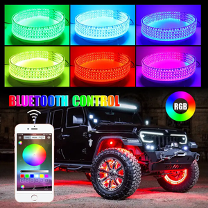 Rgb multicolor Chasing 12V rueda cubo luz 14 "15" 17 "aplicación Bluetooh música Control Led rueda luces para coche SUV todoterreno <span class=keywords><strong>Jeep</strong></span> - Product Image 4