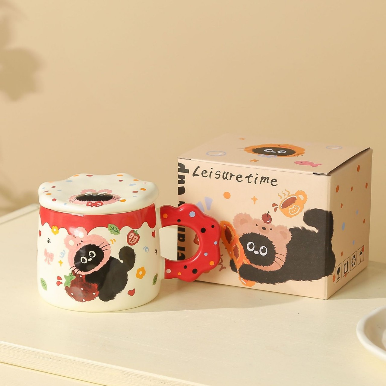 Tasse en céramique rouge 400ml