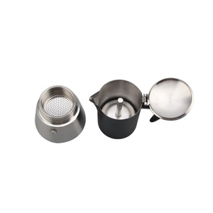 Cafetera Moka de Acero Inoxidable con Diseño Minimalista y Tapa para Preparar Café - Product Image 5