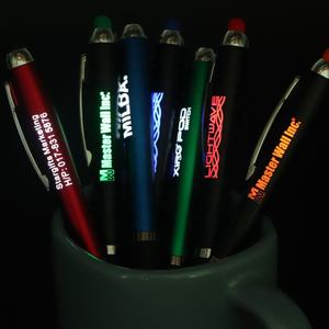स्टीलस कस्टम लोगो प्रिंटिंग प्लास्टिक बॉलपॉइंट पेन के साथ प्रचार के नेतृत्व में लाइट अप पेन विज्ञापन थोक - Product Image 5