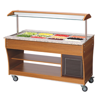 Réfrigérateur commercial Saladette à refroidissement par air, avec plan de travail à fentes pour sauces et congélateur pour fruits