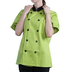 ชุดเครื่องแบบพ่อครัวโรงอาหารชายหญิงชุดยูนิฟอร์มเชฟสุดเจ๋งเสื้อโค้ทเชฟแขนสั้น - Product Image 5