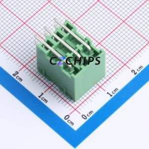 DB2ERHB-3.81-2*3P-GN Plug-in Terminal Block Bent Lead Through Hole,P=3.81mm Board-to-Board / Socket - Closed 2x3P 3.81mm Green - Product Image 2