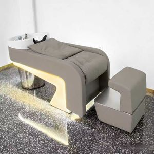 เตียงสระผมเซรามิกสำหรับร้านทำผมระดับไฮเอนด์ แบบกึ่งเอนนอน พร้อมฟังก์ชั่นนวดและล้างผม - Product Image 4