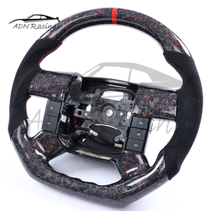 Volant en fibre de carbone forgée rouge Alcantara <span class=keywords><strong>2004</strong></span>-2008 pour Ford <span class=keywords><strong>Raptor</strong></span> F150 F-150 - Product Image 2