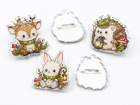 Épingles en acrylique époxy transparentes personnalisées de haute qualité, badges et breloques en acrylique imprimés sur mesure sur le thème de l'anime
