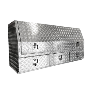 Boîte à outils en aluminium à motif losanges pour pick-up, avec tiroirs personnalisés et serrure - Product Image 1