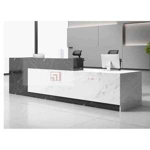 Modern Design Modular Reception Counter Storage Front Office <b>Desk</b> Natural White Marble <b>Small</b> Salon - Product Image 2