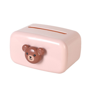 Boîte à mouchoirs en carton à motif de dessin animé créatif moderne Stockage de mouchoirs de table en plastique pour le salon avec style - Product Image 5