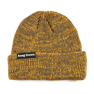 Bonnet de ski pour homme Bonnet en tricot doux Casquettes d'automne et d'hiver chaudes en laine et coton