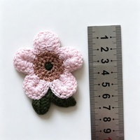 Gooday Accessoires floraux DIY en coton écologique de 6 cm, broderie au crochet, motifs feuilles vertes pour vêtements, sacs, chaussures, bandeaux pour cheveux