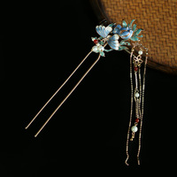 Épingle à cheveux en émail U Accessoires de cheveux de style chinois Bâtons de cheveux traditionnels pour femmes Pinces à cheveux vintage Épingles à cheveux de mariée