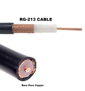 Câble coaxial extérieur à faible perte, flexible, norme MIL-C-17, <span class=keywords><strong>RG213</strong></span>, 50 ohms, double blindage tressé, câble en vrac pour transmission RF - Product Image 1
