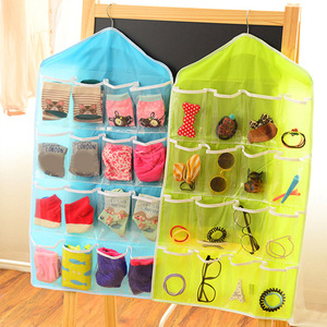 <b>Wall</b>-mounted 16-compartment wardrobe <b>storage</b> bag for underwear and socks; <b>hanging</b> <b>storage</b> organization bag. - Product Image 2