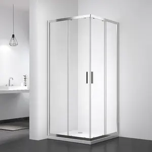 Exceed 2024 nuevo modelo de aluminio enmarcado cabina de ducha de esquina en el baño con fácil limpieza de vidrio de 6mm