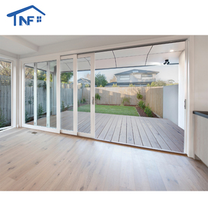 Portes coulissantes panoramiques multi-panneaux en aluminium à grande ouverture, résistantes aux ouragans, à <span class=keywords><strong>double</strong></span> vitrage, avec moustiquaire intégrée - Product Image 4