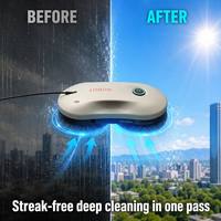 Robot de nettoyage de vitres automatique, silencieux (≤65dB), nettoyeur de vitres intelligent avec corde de sécurité de 4m, certifié CE FCC RoHS, fourni par l'usine OEM