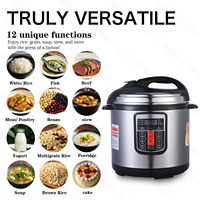 Cuisinière électrique à pression multifonction 12-en-1, nouvelle, en acier inoxydable, avec revêtement antiadhésif, pot intérieur de 6 L, en stock, directement de l'usine, OEM