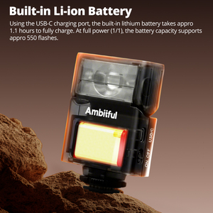 Flash pour appareil photo Ambitful AF10 Mini Speedlite universel avec batterie Li-ion intégrée pour Sony Canon Nikon Fuji Olymp - Product Image 5