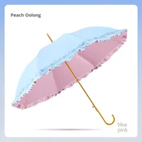 Nouveau style incontournable : parapluie droit à long manche, résistant aux intempéries, avec dentelle colorée, colle noire et protection UV.