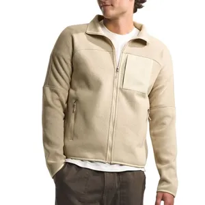 OEM Custom Design Embroidery Logo Windproof Warm Uniform Coat Microfiber Fleece Jacket Men Polar Fleece Jacket