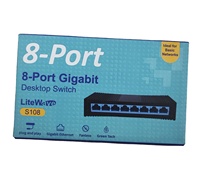 Conmutador de red Gigabit Deskpot de 8 puertos S108 con funciones POE SNMP QoS, 1 unidad