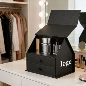 Factory Direct Customizable Free Design Black Coated <b>Paper</b> <b>Storage</b> <b>Box</b> Premium Ideal for Beauty Gift Packaging - Product Image 2