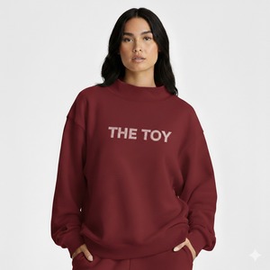 Women's Oversized Hoodie Sweatshirt Mock Neck Cotton Plain Pullover Tops Embroidered Essentials Top Short Clothing Length - Product Image 1