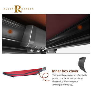 หลังคากันสาดบนระเบียงที่คลุมหลังคาสีเทาแอนทราไซต์ผ้าใบบังแดดกลางแจ้งแบบยืดหดได้ - Product Image 6