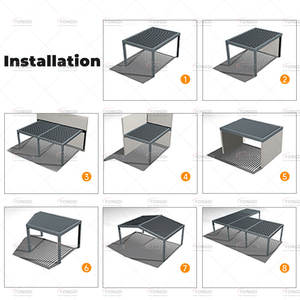 Gazebo Moderno in Stile Classico Europeo, in Lega di Alluminio Verniciato a Polvere, per Parcheggio Auto, Matrimoni, Feste e Campeggio - Product Image 4