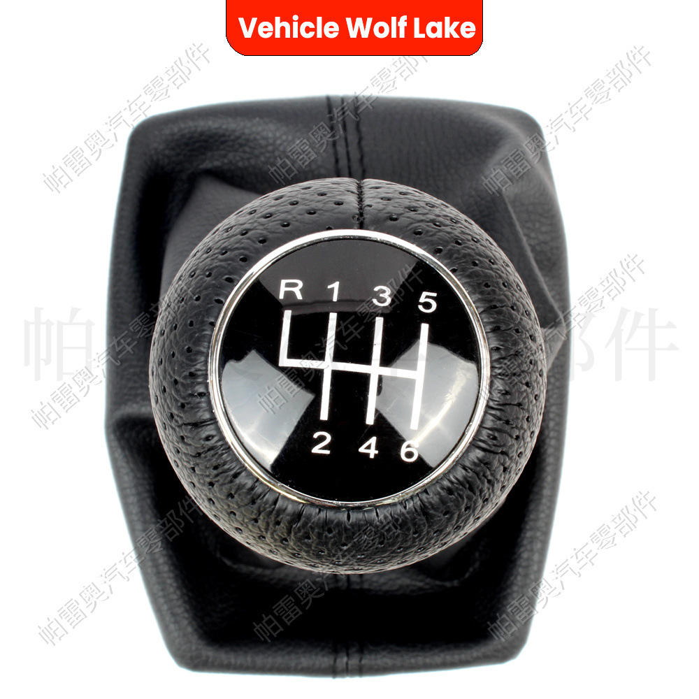 คันเกียร์สีเงิน 6 สปีด พร้อมฝาครอบสีดำ