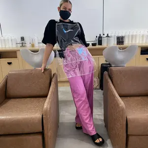 Thời Trang Mới Trong Suốt Dầu Và Không Thấm Nước Tùy Chỉnh Kích Thước Của Phụ Nữ Nhà Bếp Tóc Salon Có Thể Giặt PVC Sexy Tạp Dề