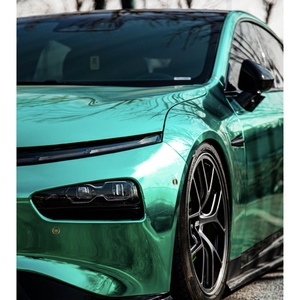 Vinilo Verde Cromo Super Brillante para Envolver Autos, Adhesivo Reflectante para Autos, Rollo Completo de Película para Envolver Autos - Product Image 1