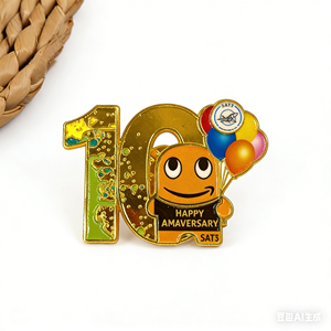 Badge en métal personnalisé, style dessin animé et anime, design moderne et antique, aimanté, émail souple ou dur, pailleté - Product Image 3