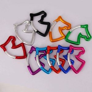 Promotional Laser Engraved Assorted Color Novelty Aluminum Alloy Eco-friendly Carabiner <b>Clip</b> Keychain Horse Head Shape Snap - Product Image 5