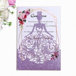 <span class=keywords><strong>Modèle</strong></span> de <span class=keywords><strong>carte</strong></span> d'<span class=keywords><strong>invitation</strong></span> de mariage rustique de luxe vert émeraude scintillant 2023 avec pochette pour Quinceañera Invitaciones De Boda - Product Image 4