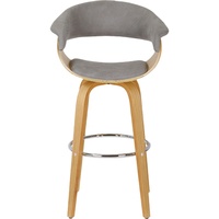 Chaises Pivotantes Tabouret de Bar en Bois Courbé Pivotant Usine Mobilier de Bar Moderne Rembourrage Dossier Rond Bar Haut en Cuir PU Noir