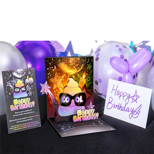 Nuevo creativo divertido mierda Cool divertido <span class=keywords><strong>cumpleaños</strong></span> <span class=keywords><strong>tarjetas</strong></span> 3D emergente tarjeta <span class=keywords><strong>de</strong></span> felicitación mecedora música luz <span class=keywords><strong>para</strong></span> amigos regalos - Product Image 2
