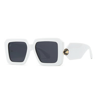 Lunettes de soleil unisexe style baroque à monture intégrale, tendance rétro moderne, modèle street style, monture PC anti-reflet UV400, fabriquées en Chine