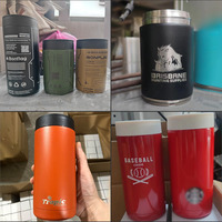 Refroidisseur de canettes en acier inoxydable 12 oz anti-secouement, isolé sous vide, anti-transpiration, pour canettes de bière et de soda, idéal pour le camping en extérieur