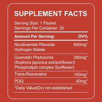 Complément Liquide Liposomal RICHTEK NAD+ 1000mg Trans-Resvératrol Quercétine pour l'Âge Sain, la Longévité, l'Énergie Cellulaire et la Vitalité
