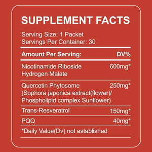 RICHTEK Integratore Liquido Liposomiale NAD+ 1000mg con Trans-Resveratrolo e <span class=keywords><strong>Quercetina</strong></span> per Invecchiamento Sano, Longevità, Energia Cellulare e Vitalità - Product Image 2