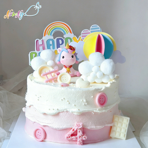 Décorations de gâteaux en sucre comestibles en forme de <span class=keywords><strong>licorne</strong></span>, faites à la main, sur mesure, en gros, pour anniversaire - Product Image 1