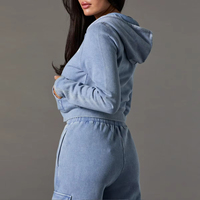 Ensemble de vêtements imprimés 2 pièces pour femme avec logo personnalisé du fabricant, vêtements de sport respirants à fermeture éclair surdimensionnée, vêtements décontractés à manches longues