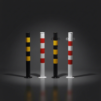 Poteau de stationnement réfléchissant haute intensité en acier galvanisé Q235, borne anti-collision, colonne de barrière fixe pour centre commercial