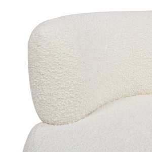 Fauteuils de salon modernes et simples, capitonnés, pivotants à 360°, dossier bas, fauteuil d'appoint, blanc ivoire, bouclé, écologique - Product Image 4