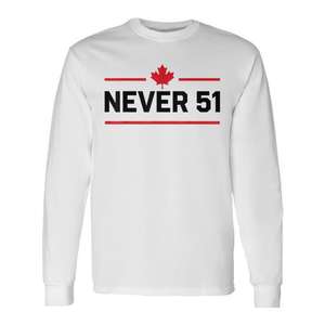 Camiseta Promocional de Manga Larga con la Bandera de Canadá del 51.º Estado, con un Diseño Atemporal para el Día de Canadá o las Celebraciones del Día Nacional - Product Image 1